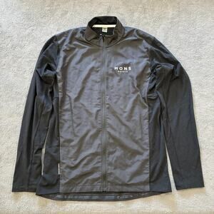 Mons Royale Black Grey Redwood Wind Jersey Ultra-Lite Cycling MTB Shirt Men Sz M